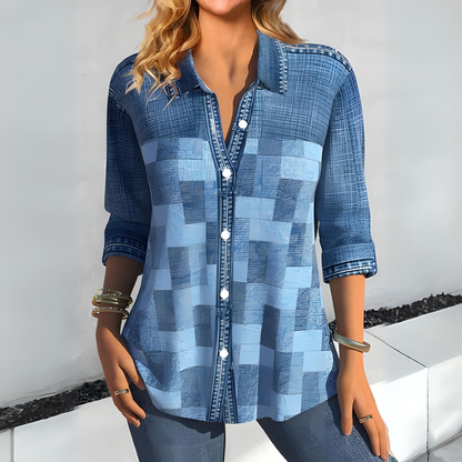 Alessia – Geruite Blouse met Lange Mouwen voor Dames | Stijlvol, Comfortabel & Veelzijdig