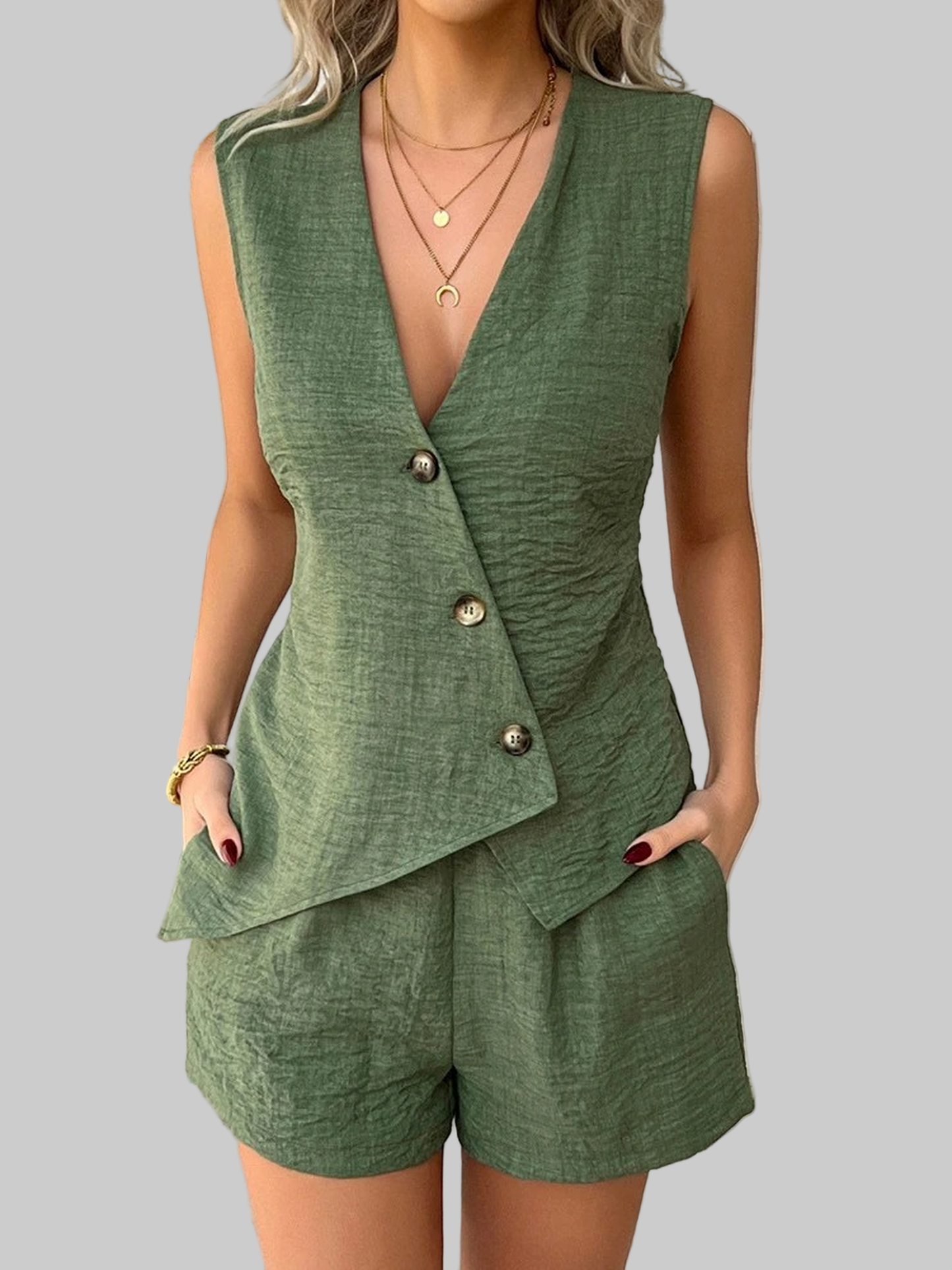 Elegante Dames Set met Mouwloze Top en Korte Broek | Stijlvol & Comfortabel