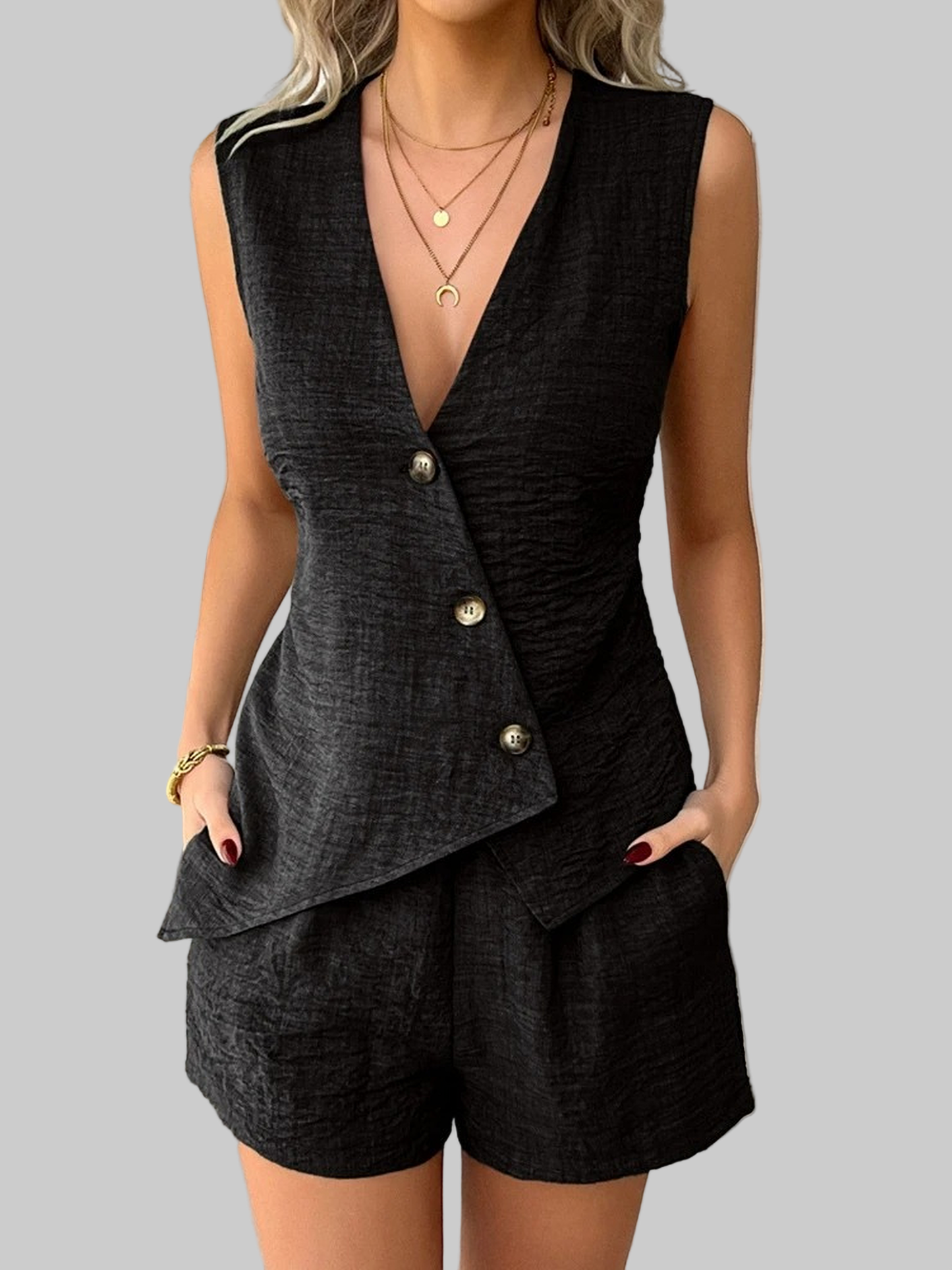Elegante Dames Set met Mouwloze Top en Korte Broek | Stijlvol & Comfortabel