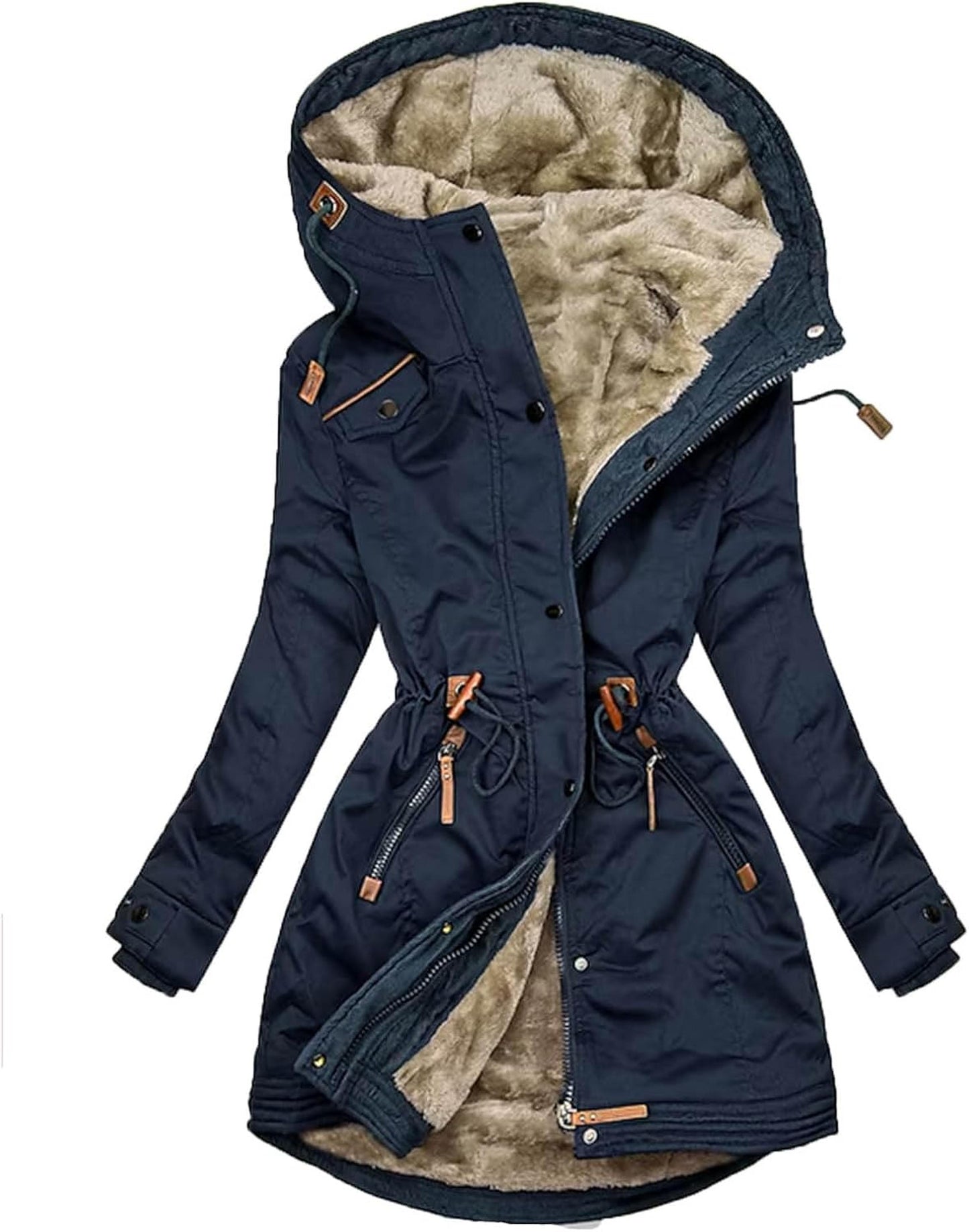Aurora – Dames Fleece Capuchonjas met Bontkraag | Warm & Stijlvol