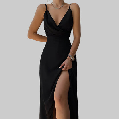 Sofia – Midi Jurk met Hoge Split voor Dames | Elegante & Comfortabele Avondstijl
