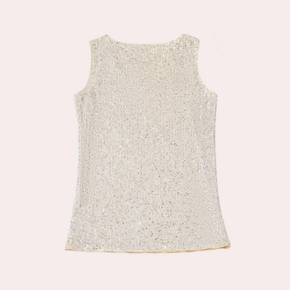 Giulia | Glitter Damestop | Elegante Mouwloze Top met Comfortabele Pasvorm