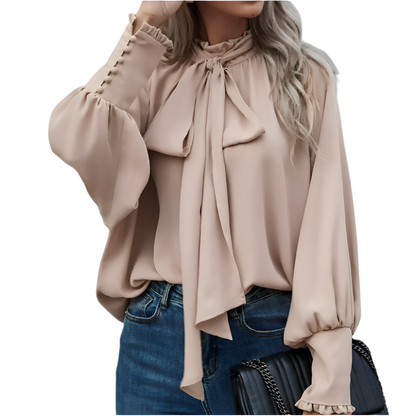 Valeria | Dames Strikblouse met Lange Mouwen | Tijdloze Elegantie en Stijl