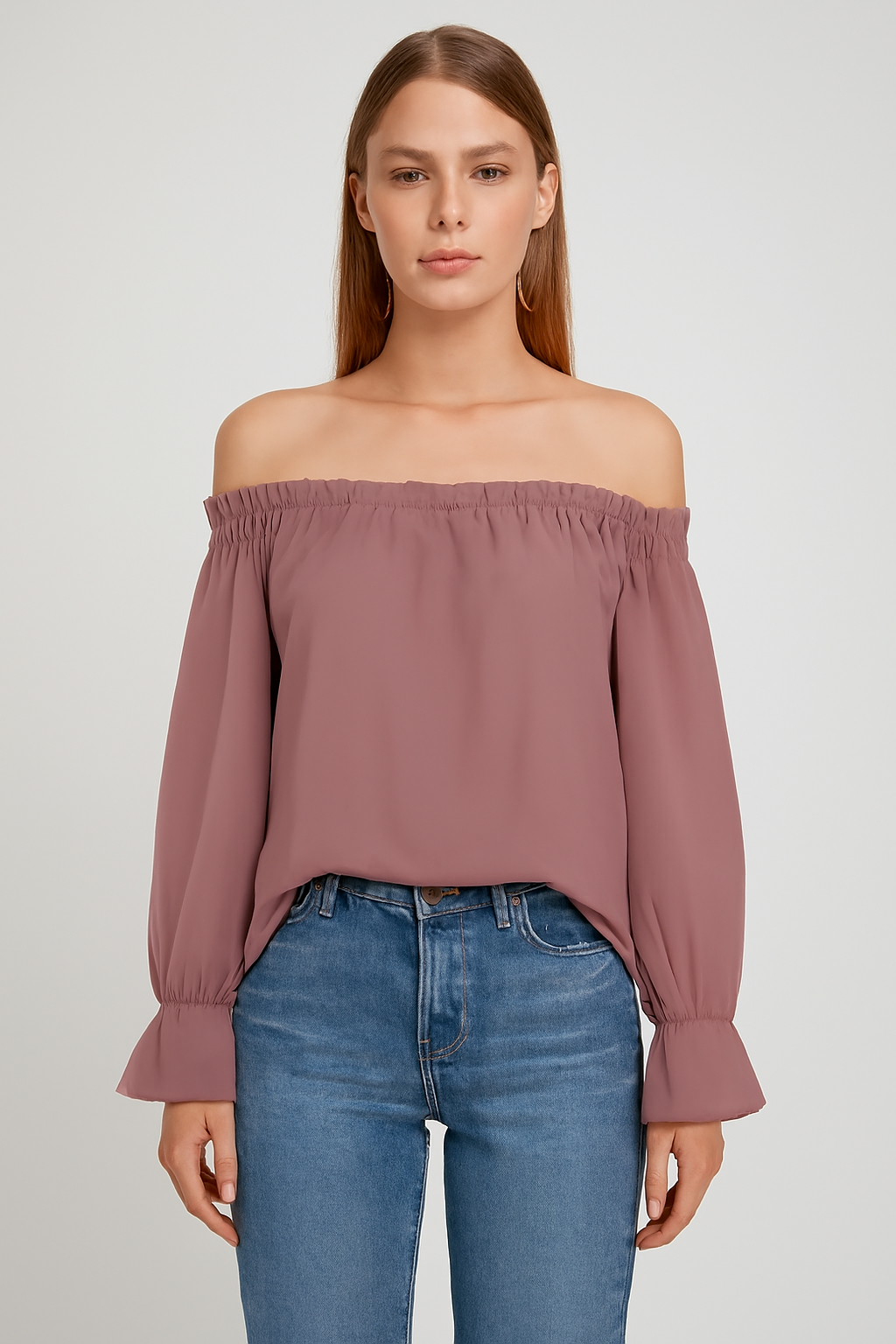 Sofia | Off-Shoulder Top voor Dames met Lange Mouwen | Trendy & Vrouwelijke Stijl