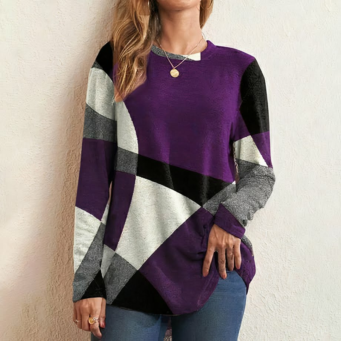 Nova – Dames Kleurblok Trui | Modern, Stijlvol & Comfortabel