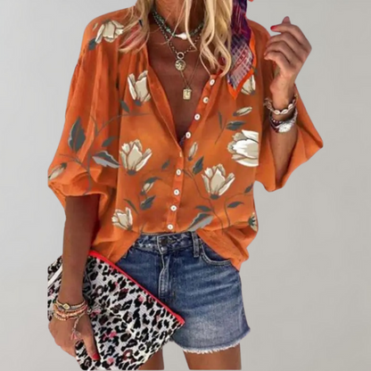 Elena | Damesblouse met Bloemenprint | Luchtig & Stijlvol voor Elke Gelegenheid