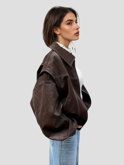 Giovanna – Oversized Leren Damesjas | Stoer & Tijdloos