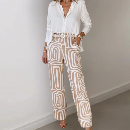 Élodie – Zomerse Dames Set | Luchtige Blouse & Stijlvolle Korte Broek
