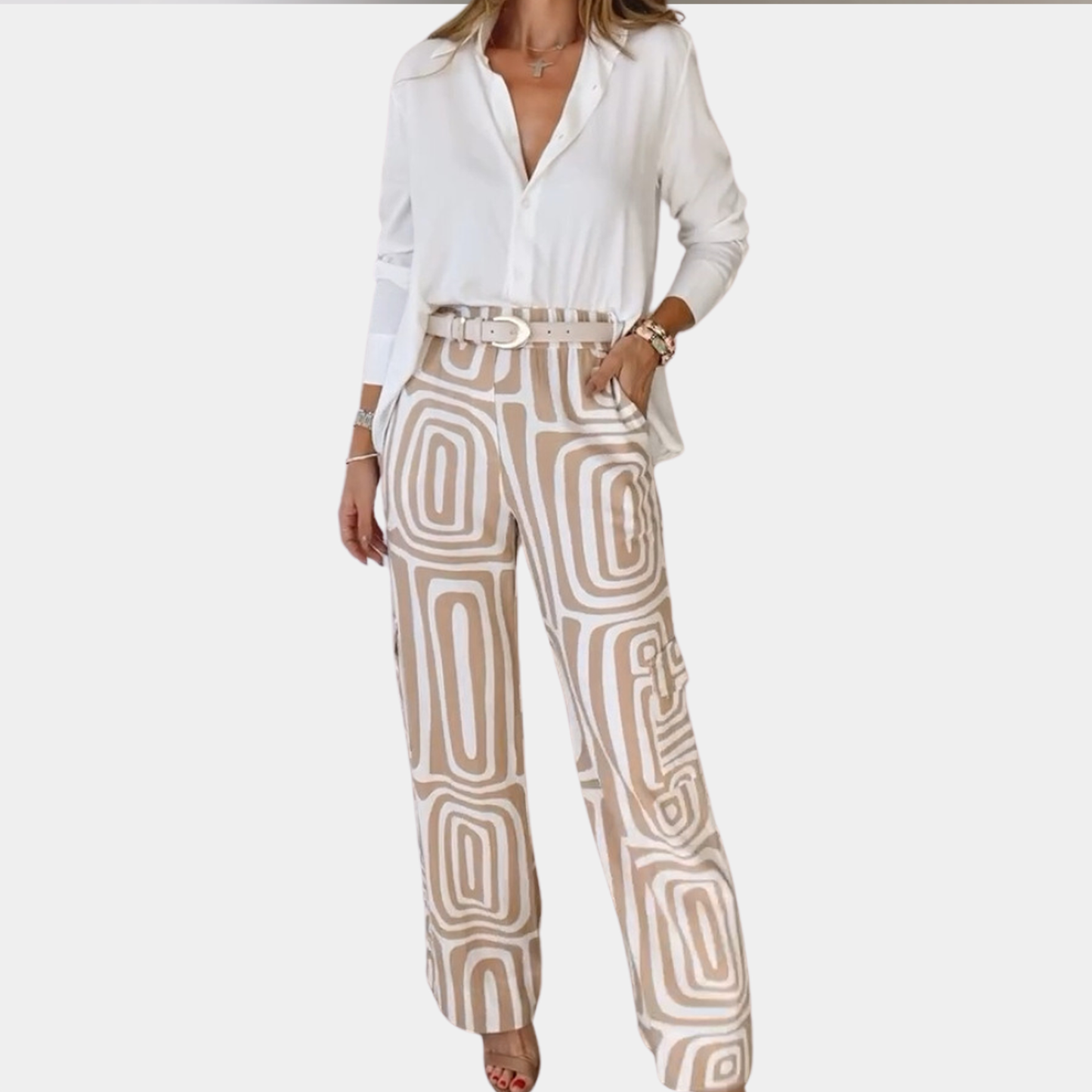 Élodie – Zomerse Dames Set | Luchtige Blouse & Stijlvolle Korte Broek