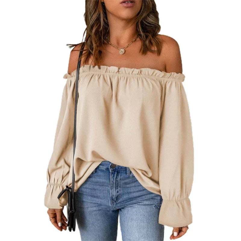 Sofia | Off-Shoulder Top voor Dames met Lange Mouwen | Trendy & Vrouwelijke Stijl