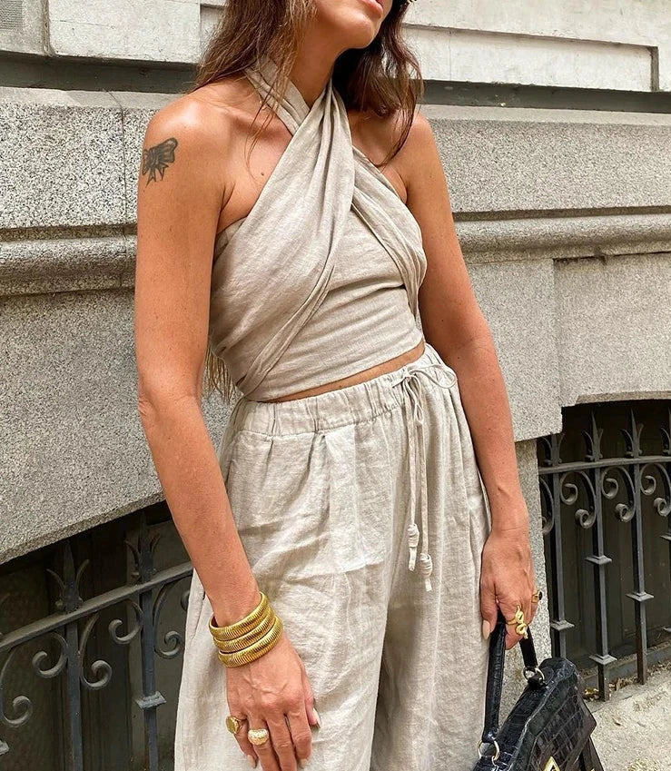 Giulia – Gekruiste Crop Top voor Dames | Elegant & Fashion-Forward Stijl
