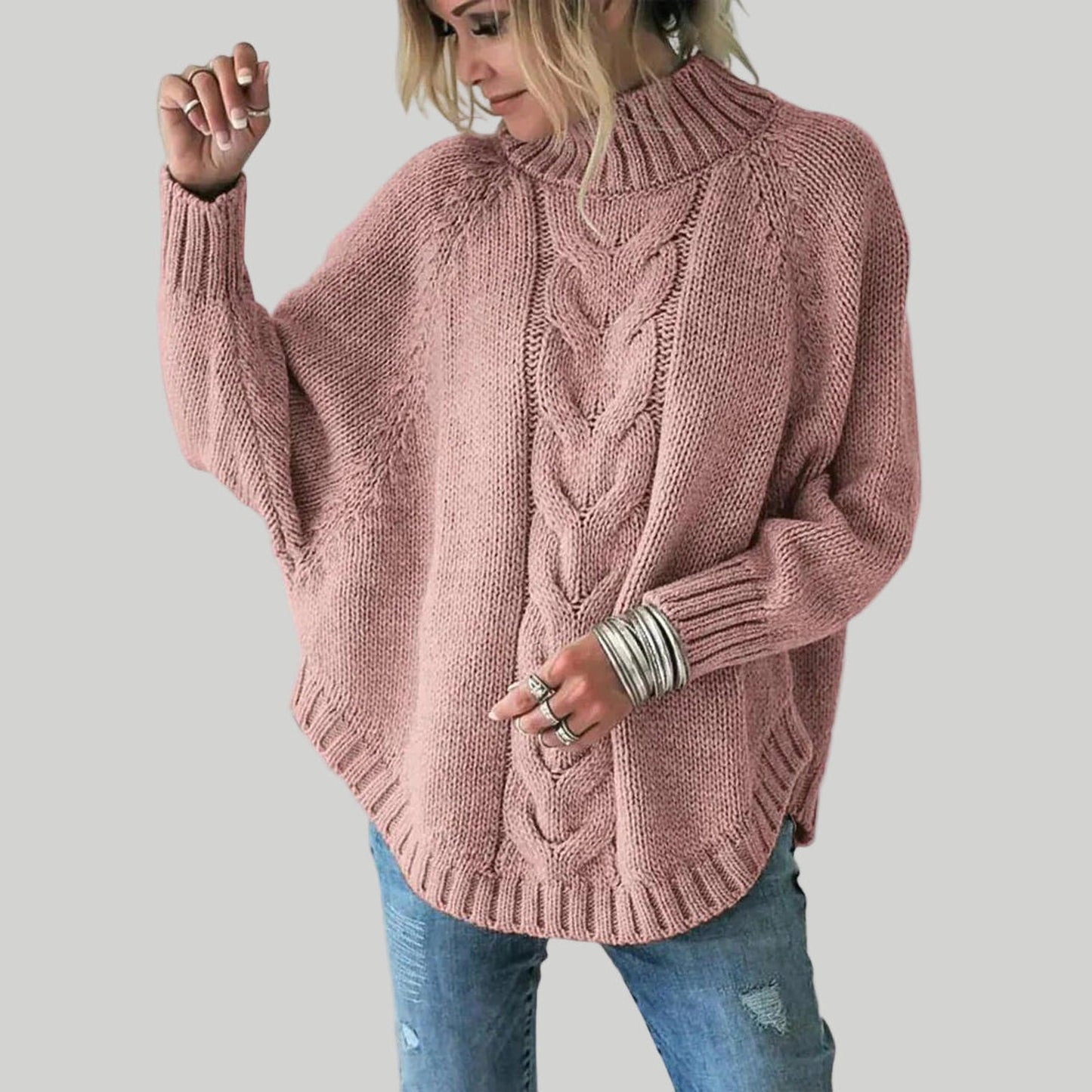 Élodie – Lange Grof Gebreide Damestrui | Warm & Tijdloos Comfort