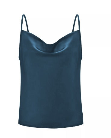 Isabella | Satijnen Spaghetti Top voor Dames | Elegante Drapeer Top met Luxe Afwerking
