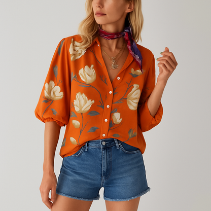 Elena | Damesblouse met Bloemenprint | Luchtig & Stijlvol voor Elke Gelegenheid