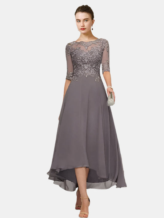 Isabella – Asymmetrische Galajurk met Kant | Elegant & Tijdloos voor Speciale Gelegenheden