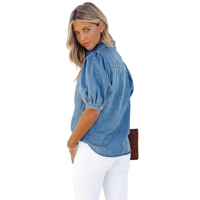 Camille | Denim Overhemd voor Dames | Klassiek & Comfortabel voor Elke Gelegenheid
