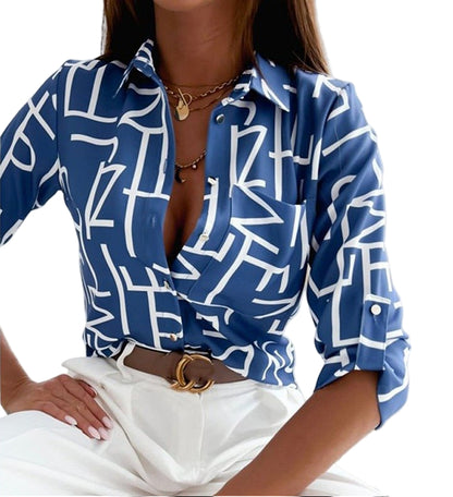 Chiara | Smart Casual Damesblouse met Omslagkraag | Elegant & Veelzijdig voor de Lente